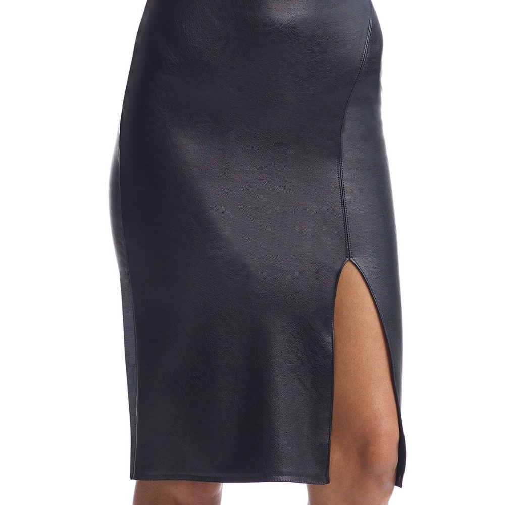 NWOT Commando Faux-Leather Side-Slit Midi Pencil Skirt